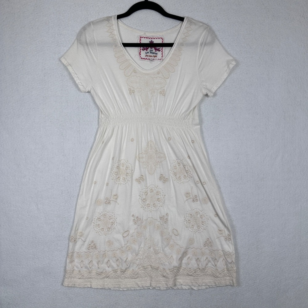 JW Los Angeles Johnny Was Joy Love Light Dress Small Boho Embroidery Beach